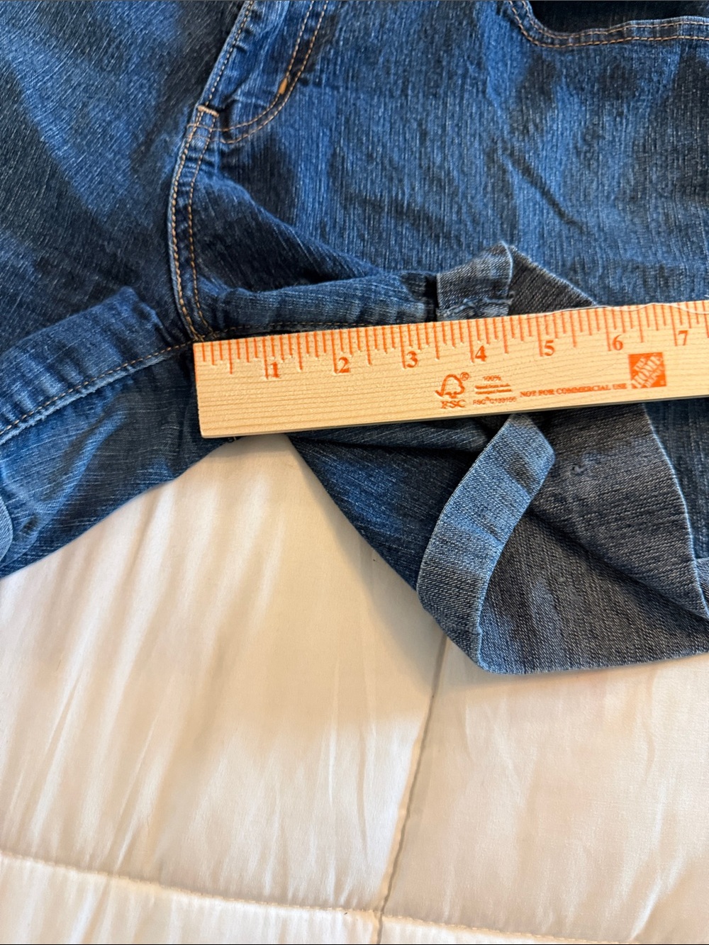Levi's Dark Blue Cuffed Denim Shorts - Picture 5 of 9